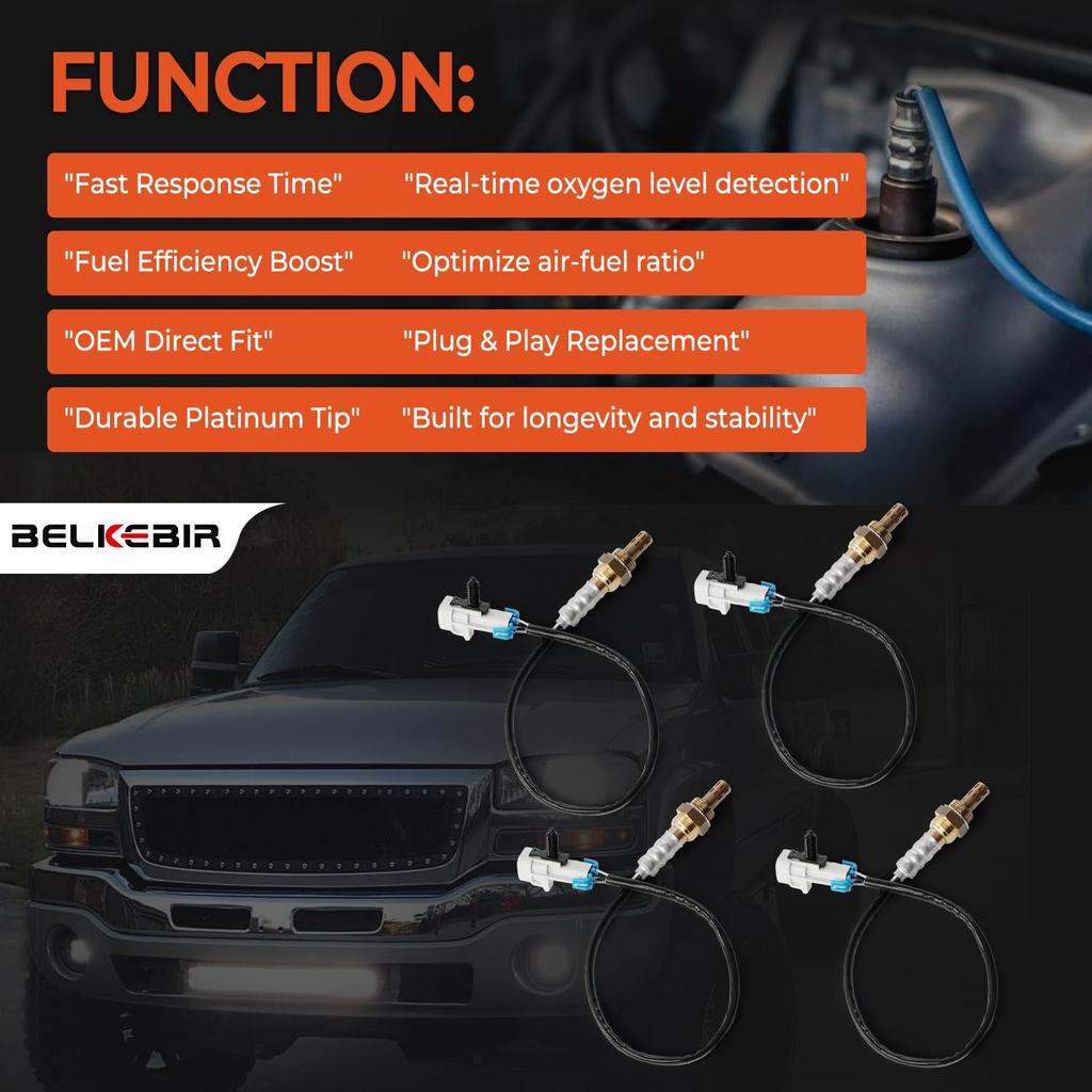 Set Of 4 Oxygen Sensor Upstream Downstream O2 Sensor Compatible With 2003-2005 Chevy Silverado Suburban Avalanche 1500 Tahoe, GMC Yukon Yukon XL