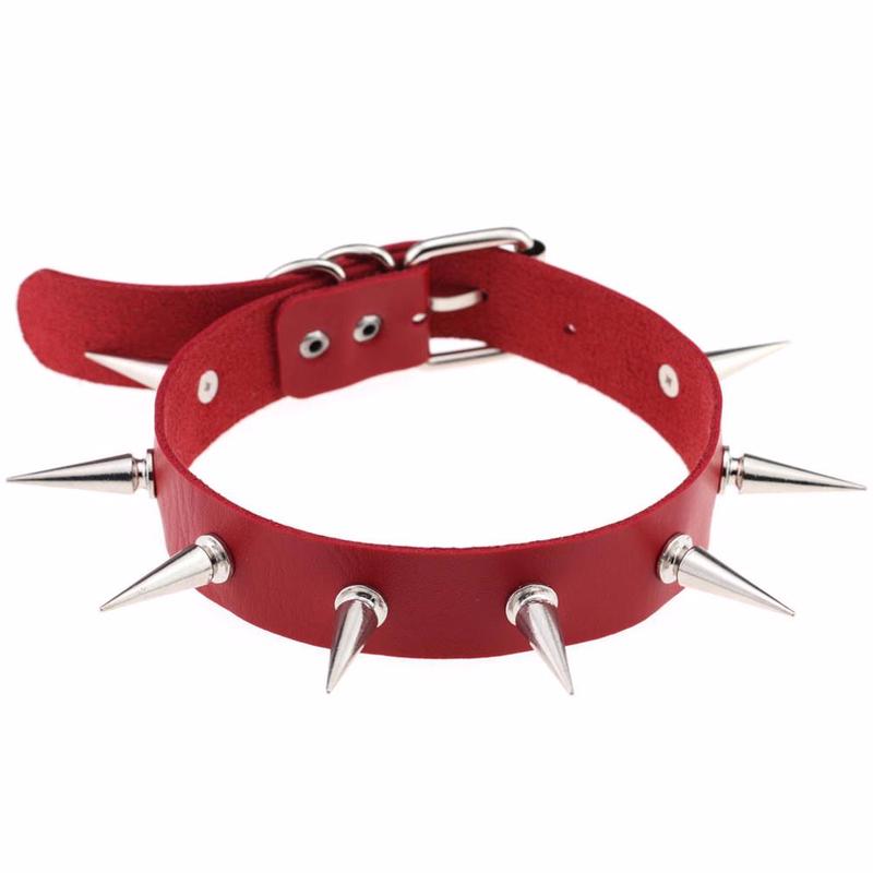 Opaskový golier Spike Choker Women Pu Leather Goth Choker náhrdelník Chocker Gotické šperky
