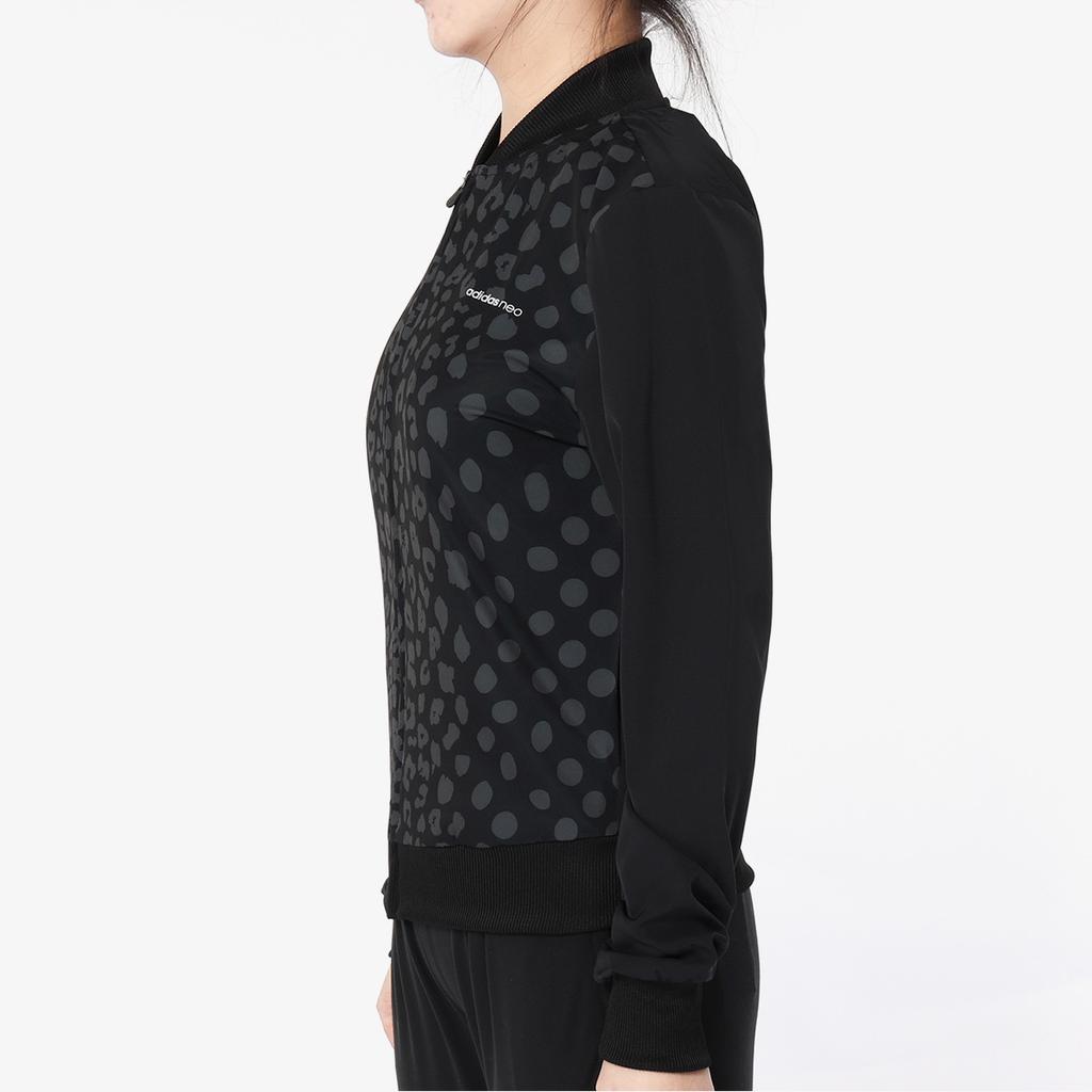 adidas Neo Spotted Print Running Sports Jacket Women Outerwear Black CF9803