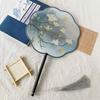 New Style Ancient-Style Semi-Transparent Round Fan for Dance, Hanfu Traditional Round Fan, Retro Classical Dance Chinese-Style Fan