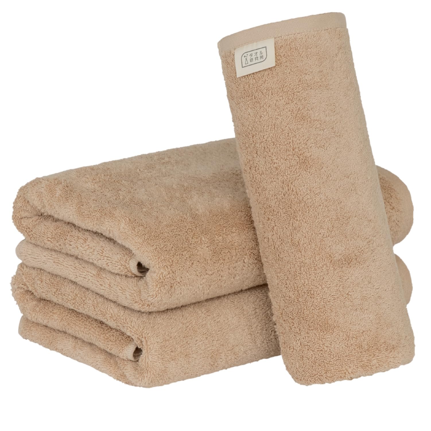 

Towel Laboratory Bath Sand Set of JapanTechnology [Volume Rich] #003 Towels, Beige, 3, Hotel-Quality, Thick, Fluffy, High-Breathability, High-Density