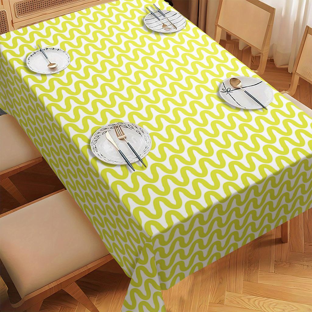Geometric Diamond Pattern Polyester Tablecloth - Decorative Table Cover for Dining Table, Stylish Home Party Decoration