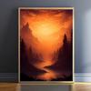Retro Warm Forest Valley Sunset Natural Wilderness Landscape Art Poster Canvas Prints Mural Living Room Bedroom Home Decoration