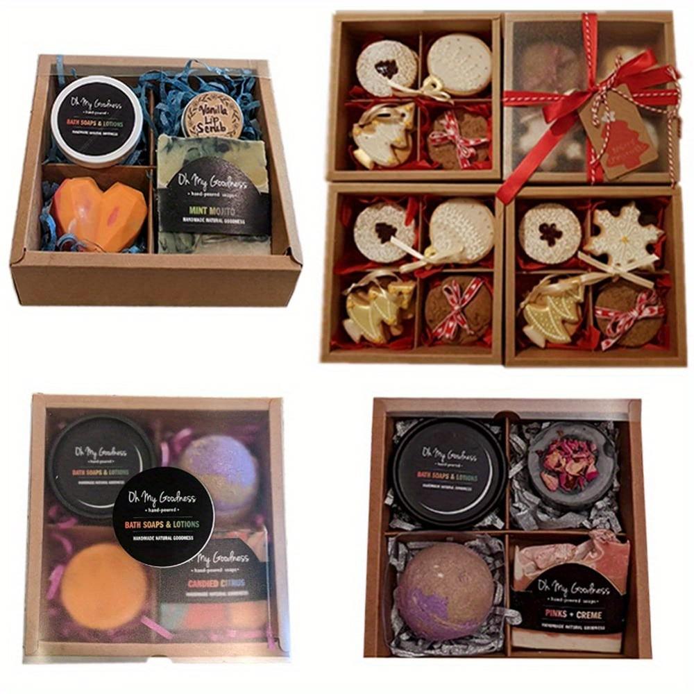 6pcs Frosted Gift Boxes Gift Packing Box with 4-Compartments Divider Goodies Boxes for Jewelry Packaging and Storage Jewelry Making Display