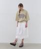 CLUNY Muse Shirring Flare Long Skirt - White