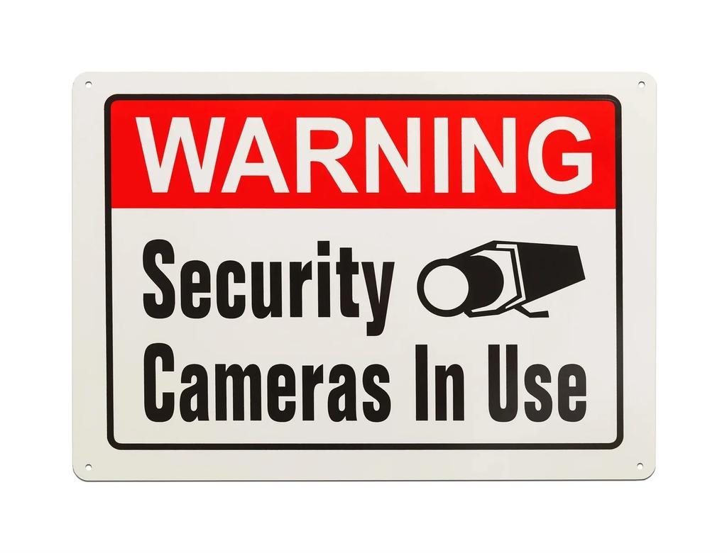 Secure Home 24Hour Video Surveillance Metal Sign  Warning Decor for OutdoorsHotelsMan Caves