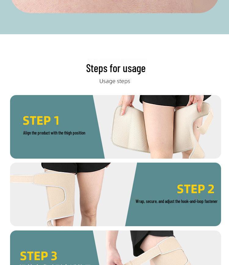 Adjustable Thigh Compression Sleeve & Leg Guard for Sports and Running - Skin Tone