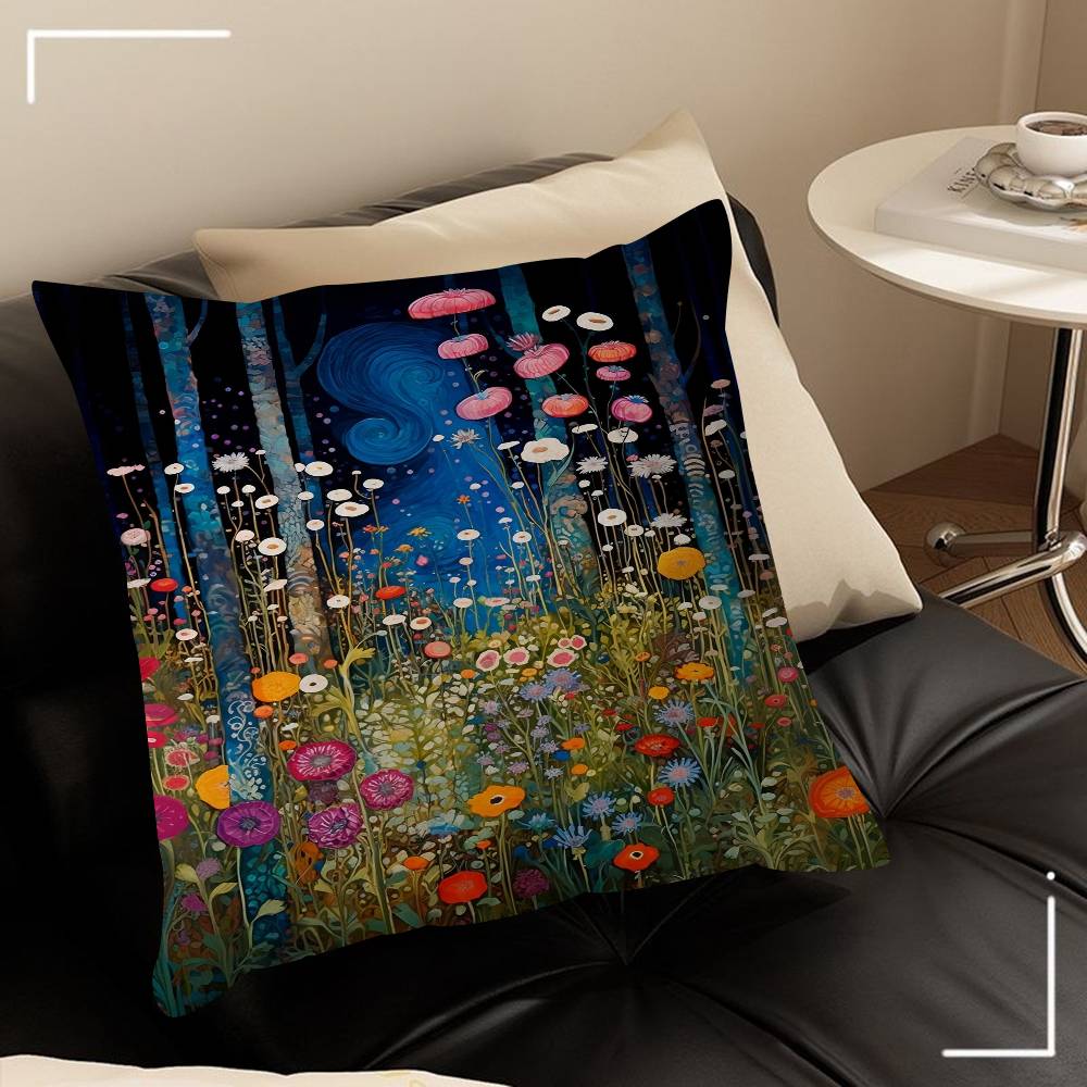 Abstract Flower Canvas Painting Modern Floral Prints Pillow Cover Sofa Cushion Cover Home Room Decoration Children Gift