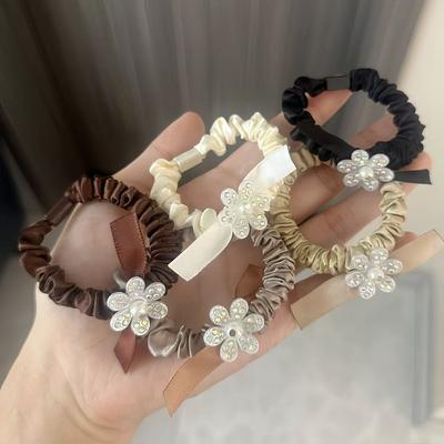 Winter French Pearl Hairpin Hairband Fabric Round Hairband With A Satin-like Texture For Loose Updo Without Hair Loss Accessory.