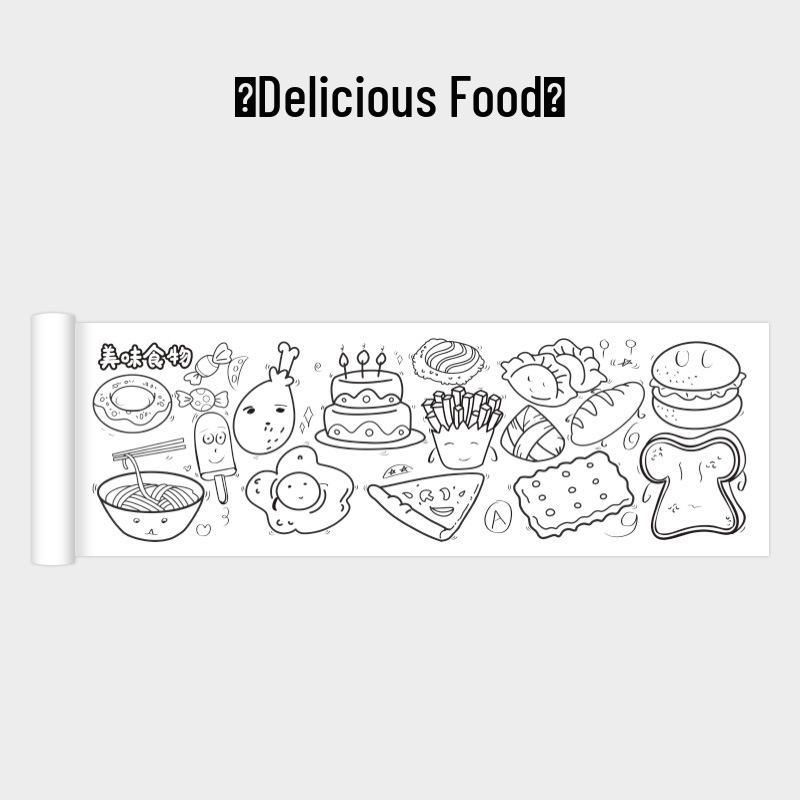 Children's Giant Coloring Scroll - Wall-Mountable Doodle and Painting Paper for Kindergarten