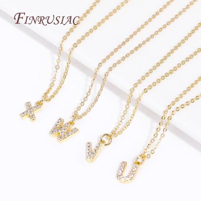 Classic A-Z Initial Letter Pendant Necklace Female 18K Gold Plated Simple Choker Neck Chain Woman Necklaces Jewelry Gifts