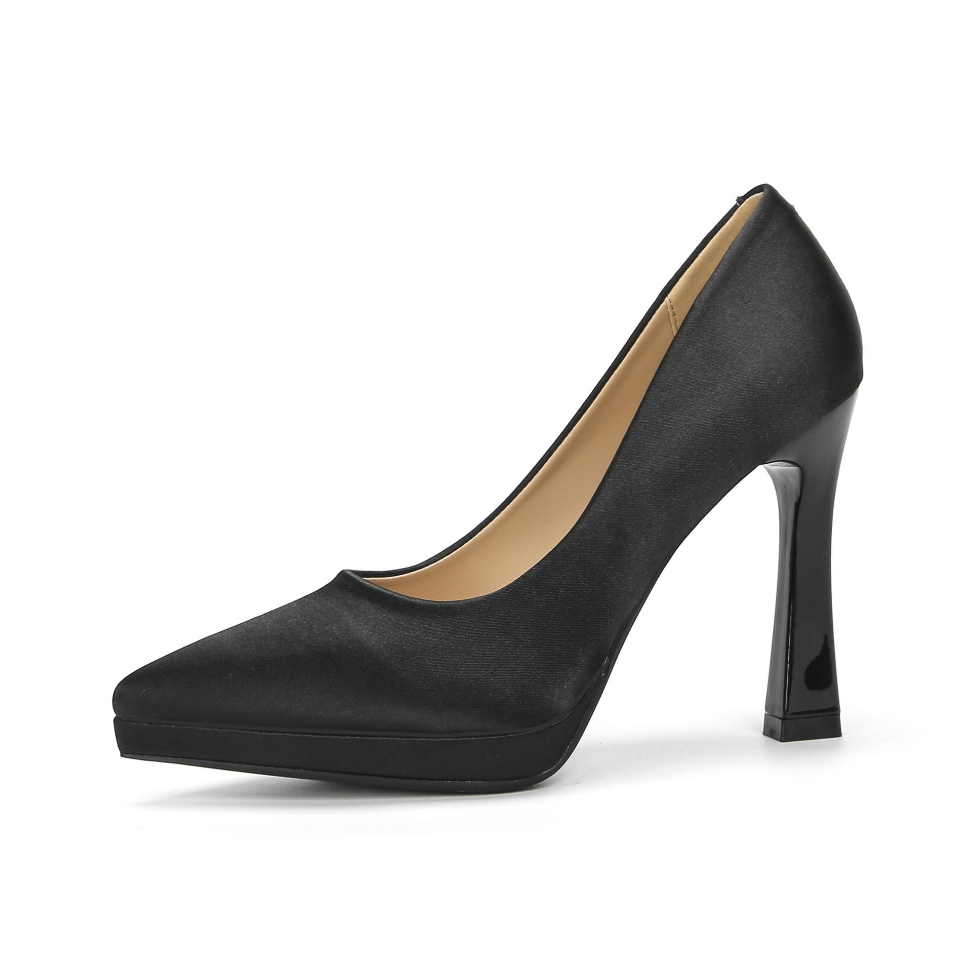 

Platform Pumps for Women Stiletto Heels Satin Pointy Toe Sexy 10cm 12cm Ultra High Heels Spring Autumn Elegant Female Dress Shoe 36