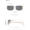 Frameless Square Metal High-end Glasses Fashion Trendy UV Resistant Outdoor Sunscreen  Sunshade Sunglasses