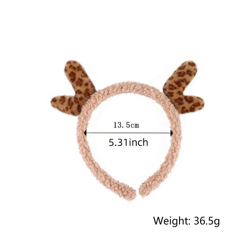 Plush Rabbit Deer Ears Headband Non-Slip Sweet Simple Hair Band with Hairpin, Cute Headdress Jewelry Gift for Women Girls
