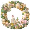 Metallic Pink Green, Sequined Confetti Balloon Arch Set Wedding Bachelorette Party Wreath
