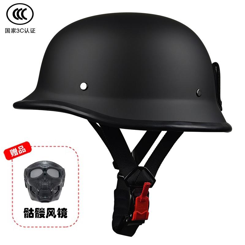 German Crafted Vintage Steel Cruiser Helmets | Half Face Unisex Motorcycle Helmets | DOT Certified for Reliable Protection