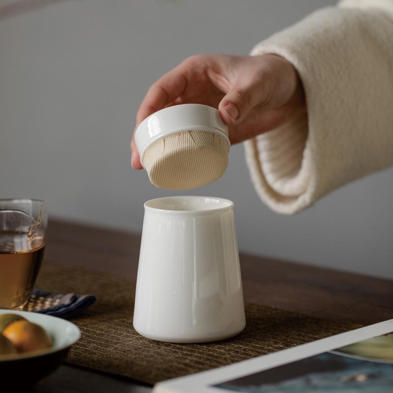 High-End White Porcelain Tea Storage Canister - Exquisite, Sealed, Portable Small Container 