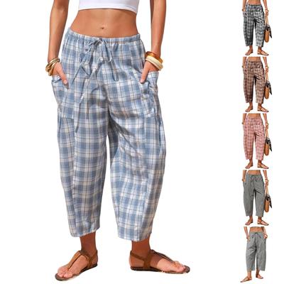 Women's Stylish Casual Striped Checked Pants