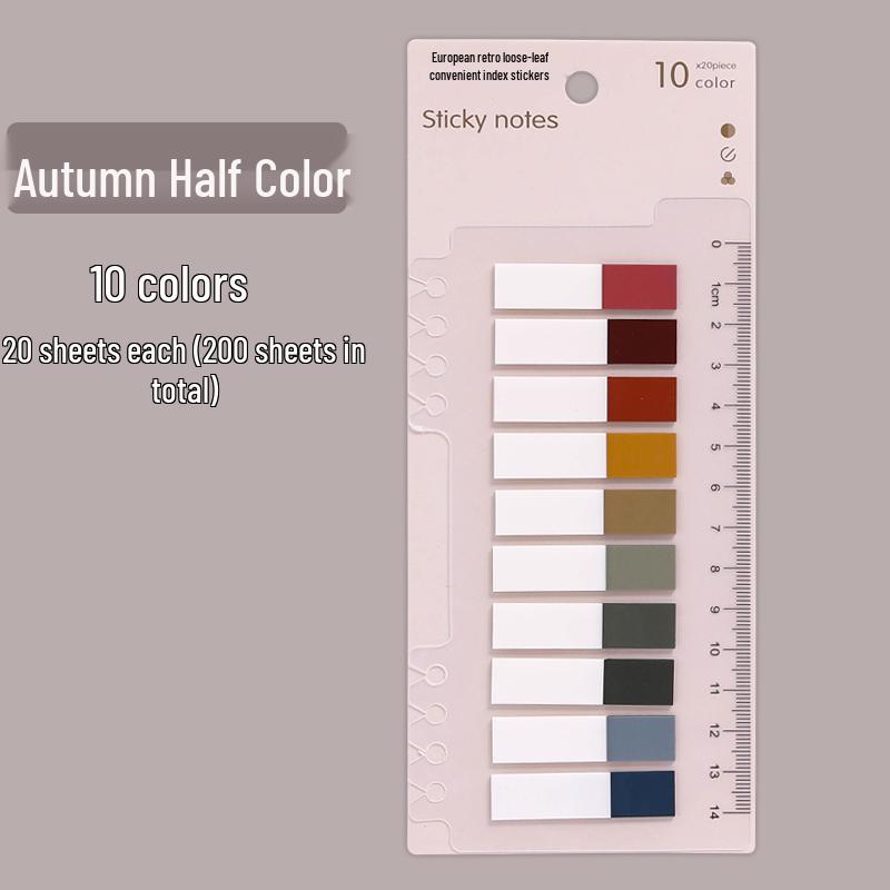 Retro Morandi Sticky Notes: Tearable Index Stickers & Colored Bookmarks for Students