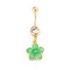 Yousheng Bauchnabelpiercing, Edelstahl Blume Design Bauchnabel Schmuck, Bauchpiercing Ring mit Klarem Zirkonia Inlay, Bauchnabel für Empfindliche Haut