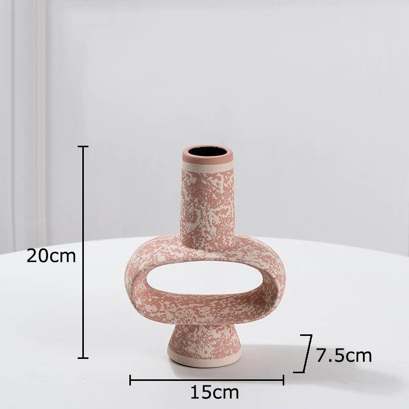 Creative Hollow Ceramic Vase Desk Decoration Flowers Arrangement Artificial Flower Decorative Floral Vases Room Aesthetic Decor