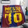 1PC Messi Fan Artwork Custom Name Patterned Flannel Blanket Suitable For All Seasons For Home Decor Warmth And Comfort Gifts Holiday Present