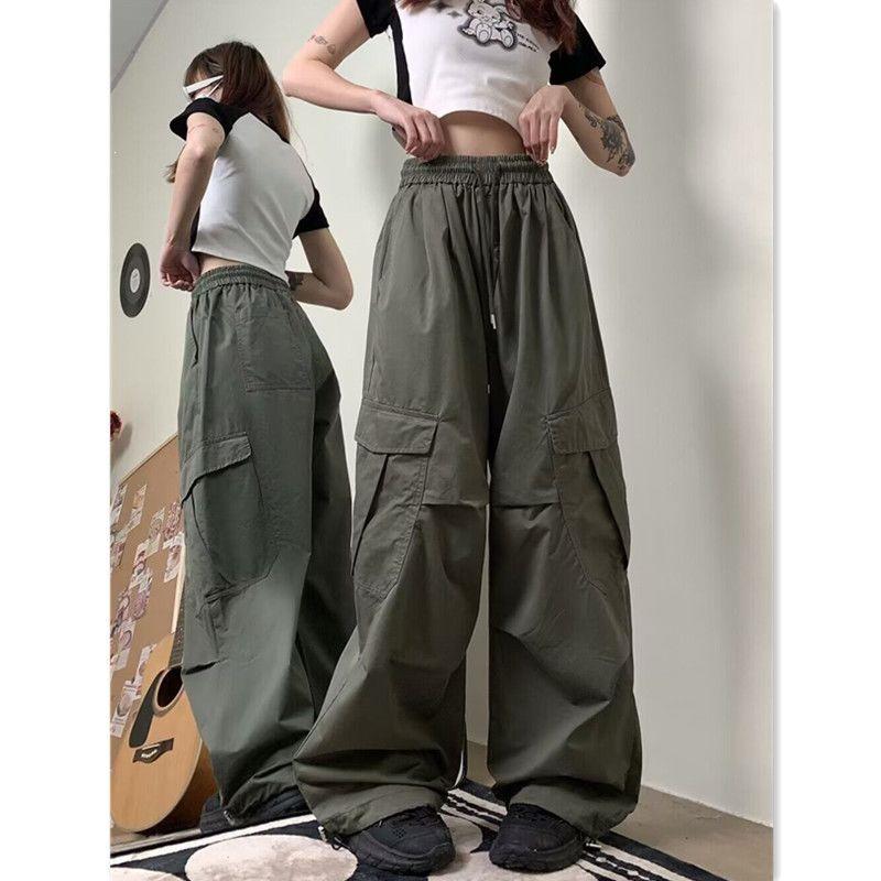Korean-Style Retro American Loose Wide-Leg Work Pants