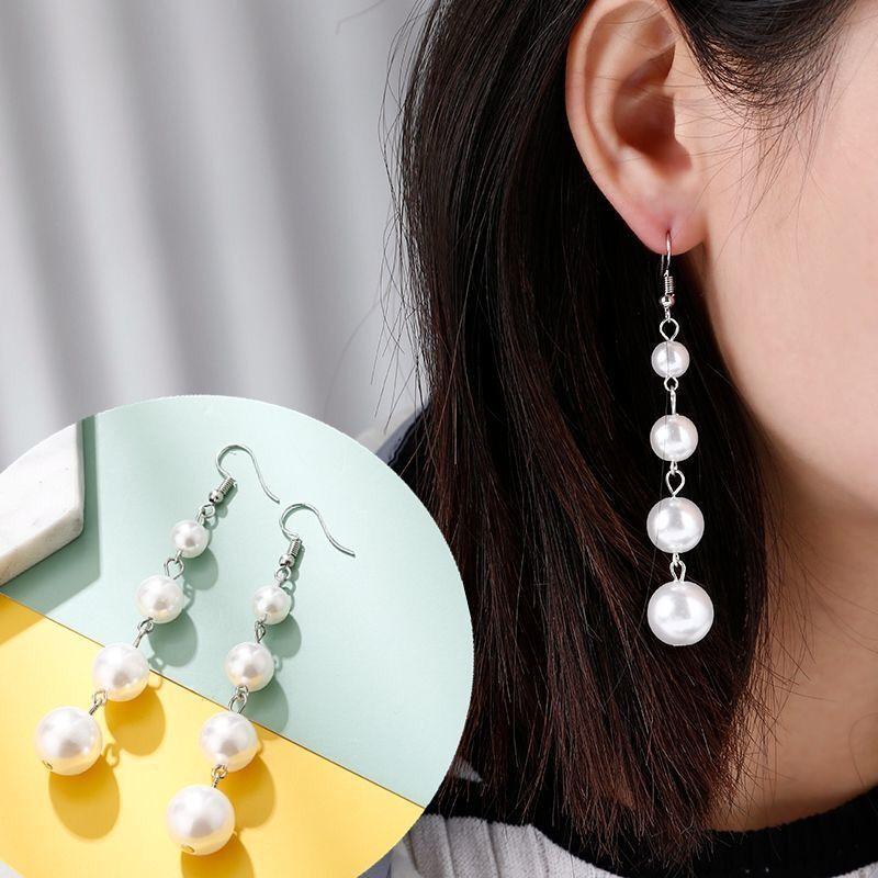 

Серьги сладкие и свежие украшения кисточки длинные жемчужные серьги