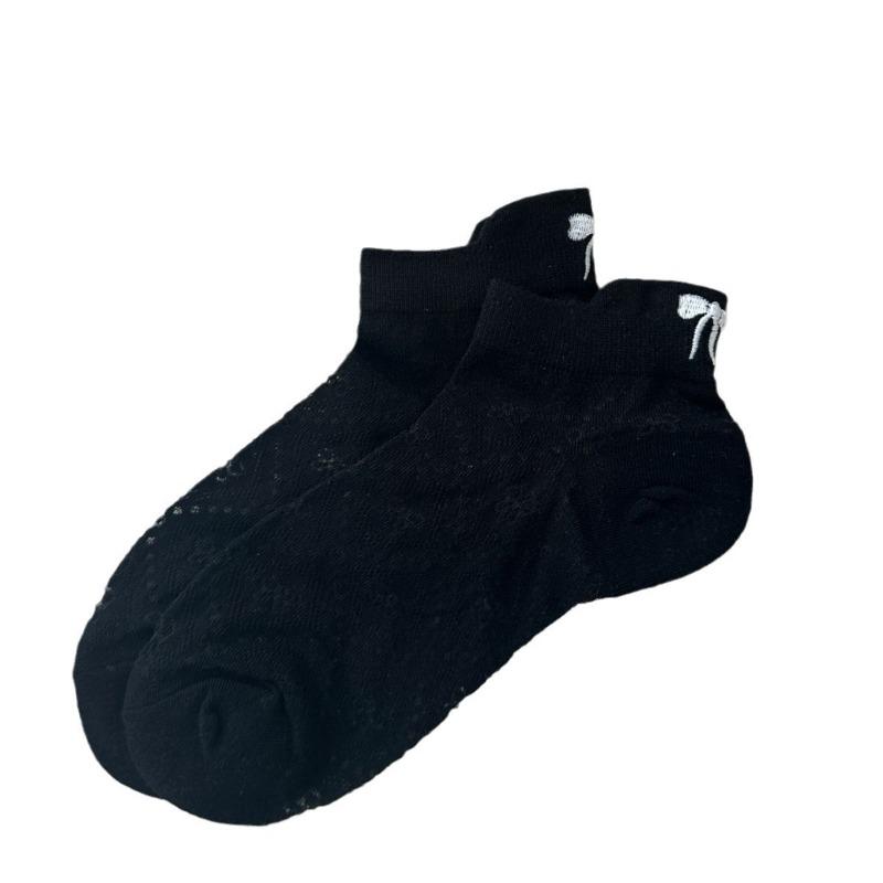 Female Summer Breathable Mesh All Match Heel Bow Short Tube Socks