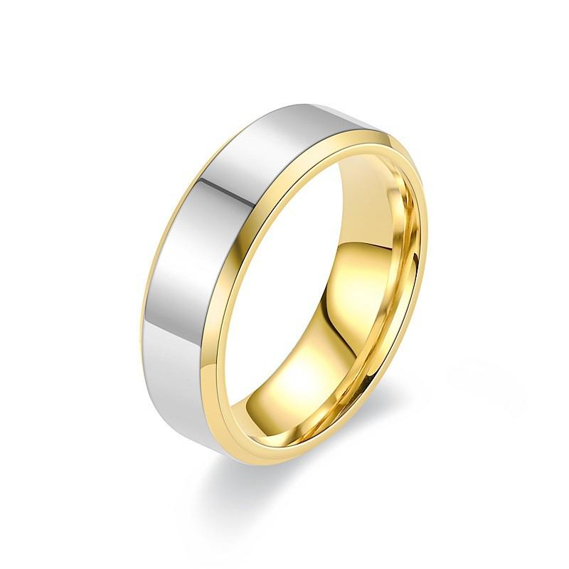 4mm/6mm/8mm Double Beveled Polished Stainless Steel/Titanium Ring - European & American Style