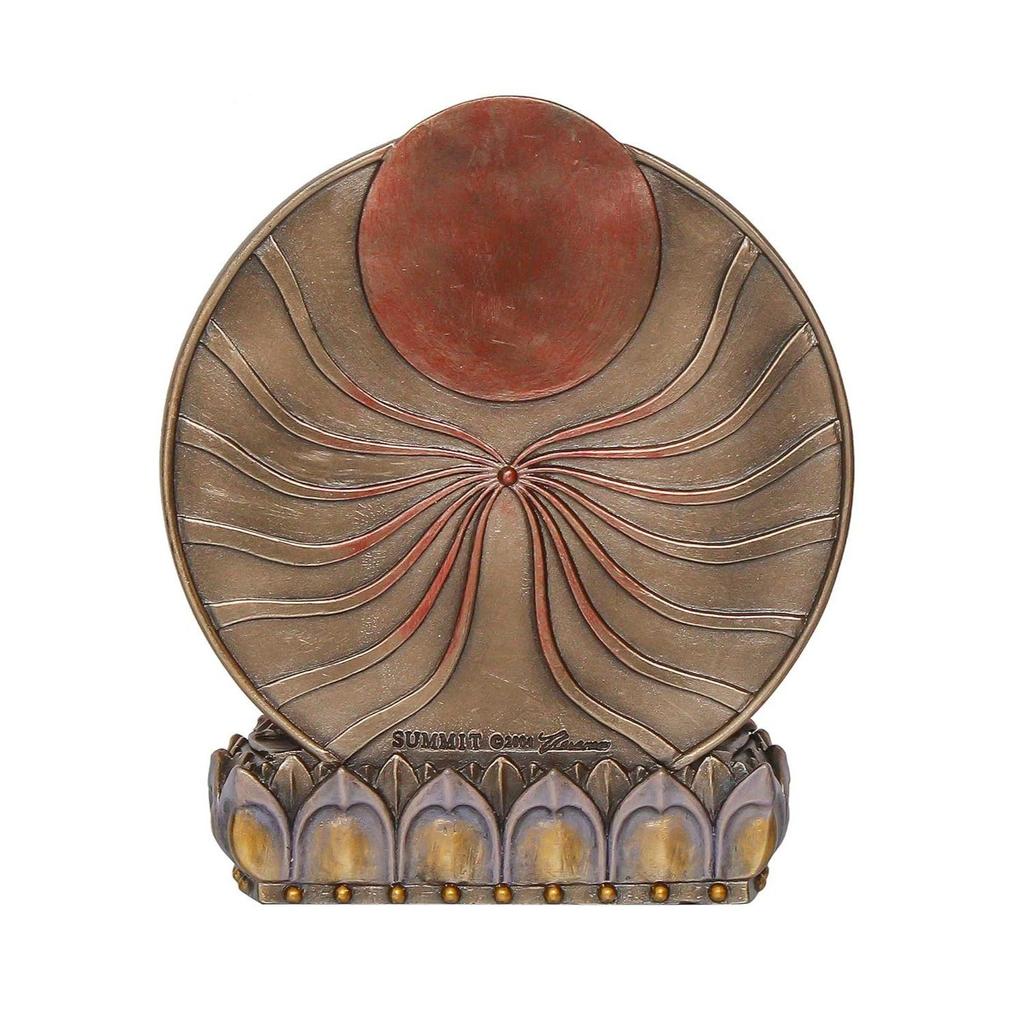 Handcrafted Polyresin Bronze Finish Meditating Lord Buddha Statue Siting On Lotus Flower Decorative God Idol for Office, Home Decor, Spiritual Spaces