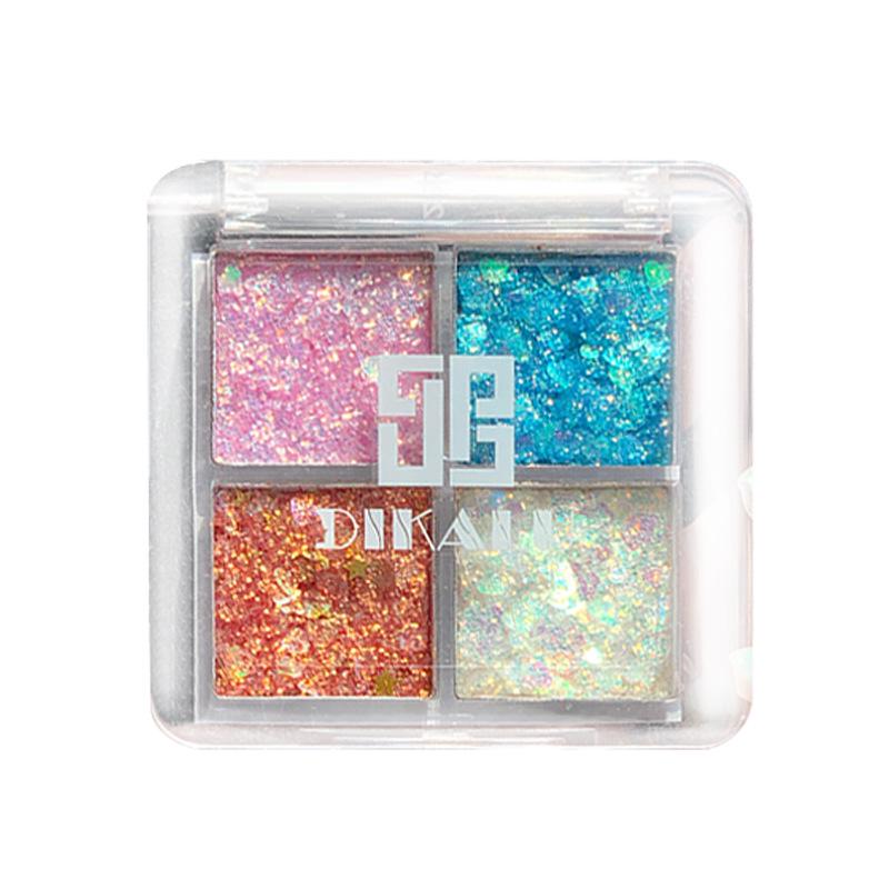 DIKALU Vierfarbiges Glitzer-Lidschatten-Gel für Bühnen- und Tanzkosmetik