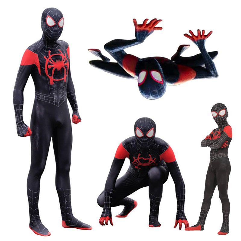 Spider Into The Spider-verse Lycra Spandex Kids Adult Costume With Exquisite Detail