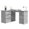 VidaXL Corner Desk Concrete Grey 145x100x76 Cm Particleboard