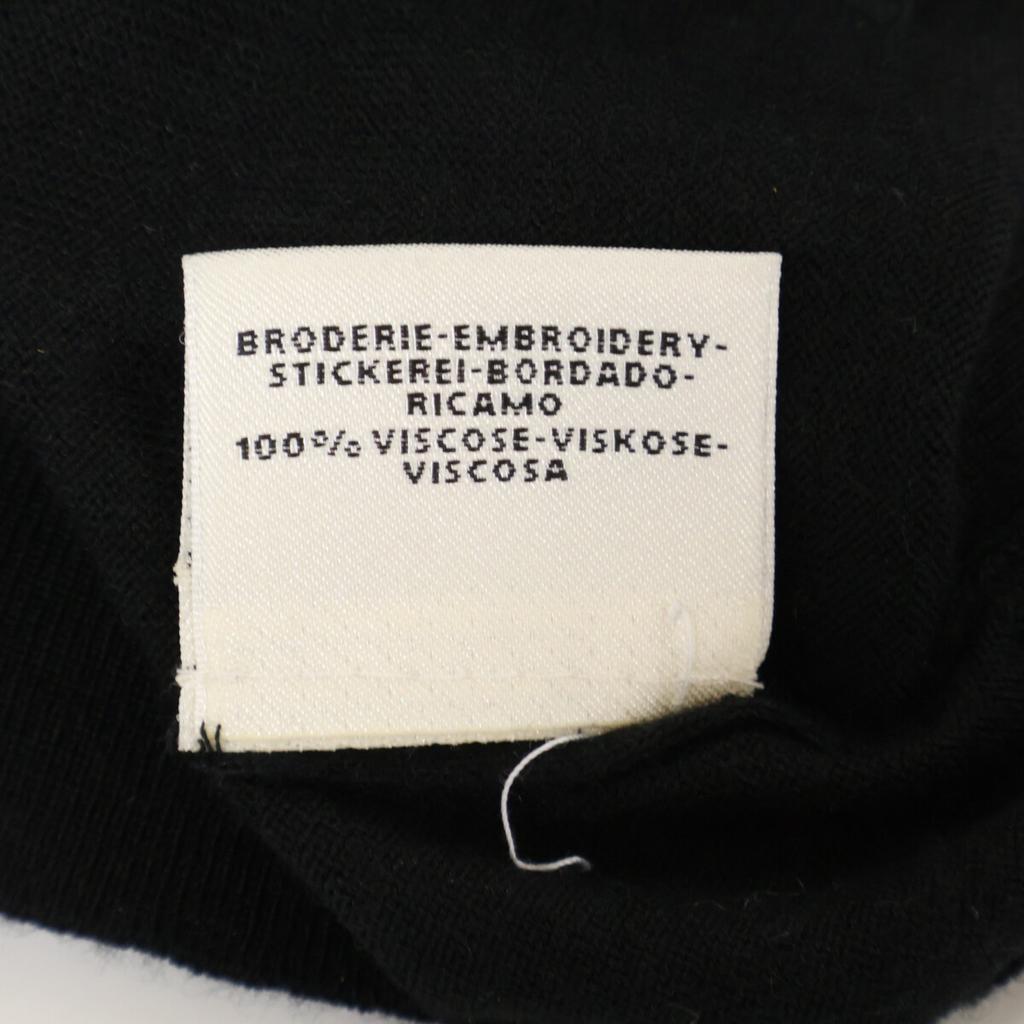 HERMES Cashmerex Silk Short Sleeve Knit Sweater/ tops 38 blackUsed