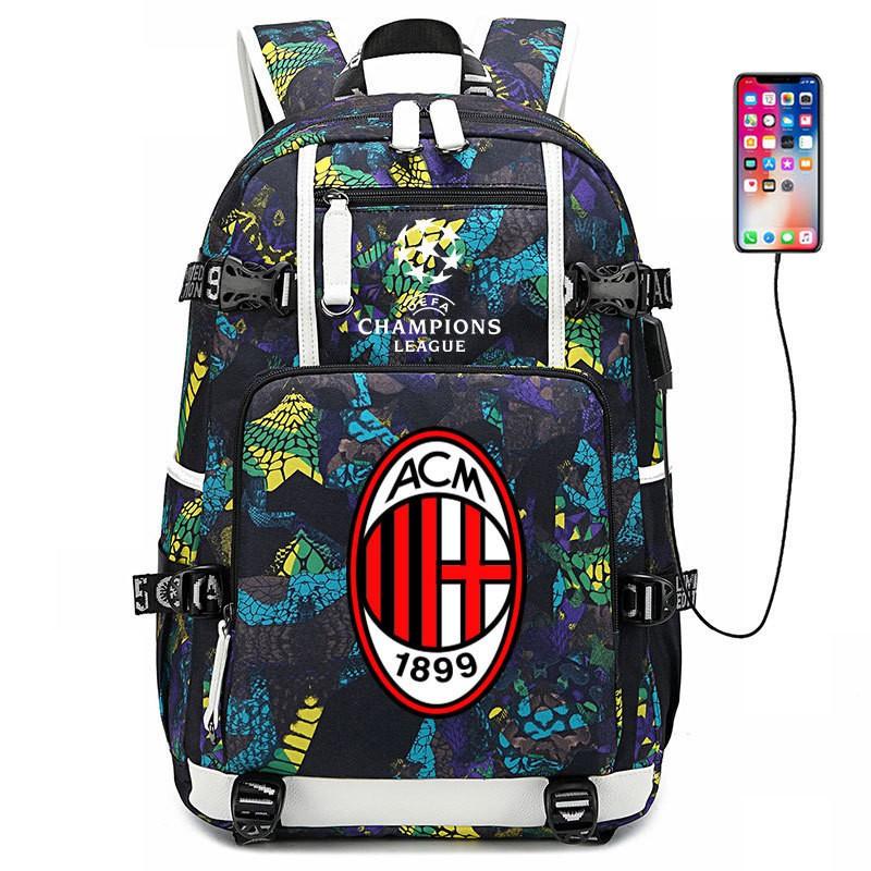 Fußball Rucksack Herren Damen - Dortmund Manchester City Liverpool FC Fan Sporttasche Mit USB-Anschluss
