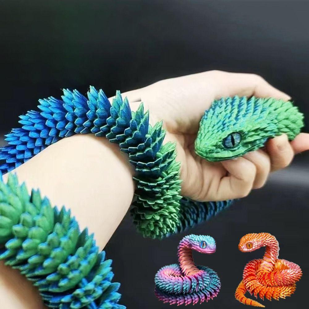 Movable Joint Snake Fidget Toy PLA Simulation Snake New Desktop Ornament Kids Play