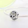Authentic Sterling Tone Charms Hollow Family Tree Beads Fits Charm Bracelets Jewelry DiyFashion Charm