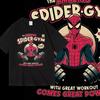 Autumn/Winter T-shirt Spider Man Gym Iron Rolling Exercise Movie Printed Peripheral Clothes Round Neck Short Sleeve