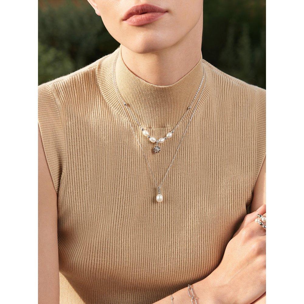 Natural Freshwater Pearl 925 Silver Necklace N054-01H