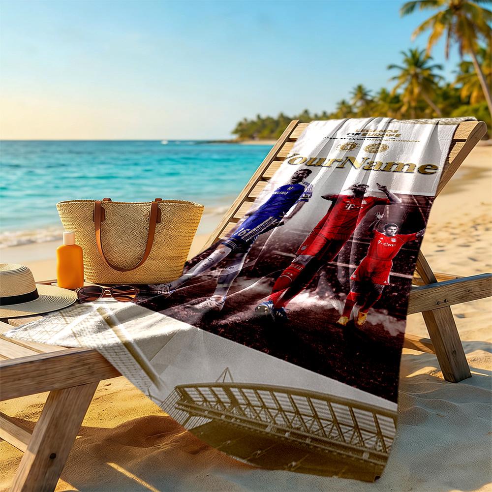 Bayern Munich Personalized Text Beach Towel Quick-Dry Soft Microfiber Suitable for Sports Travel Swimming Yoga Bathroom Beach And Pool