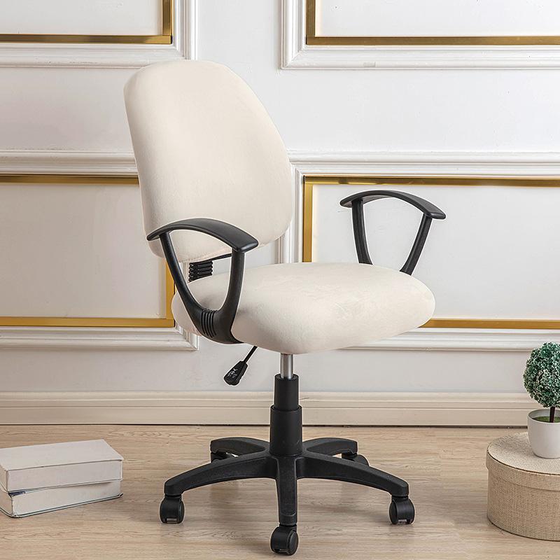 Home Chair Cover Thicken Stretch Office Chair for Desk Armchair Split Seat Cover Solid Wedding Hotel Rotate Computer Chair Cover