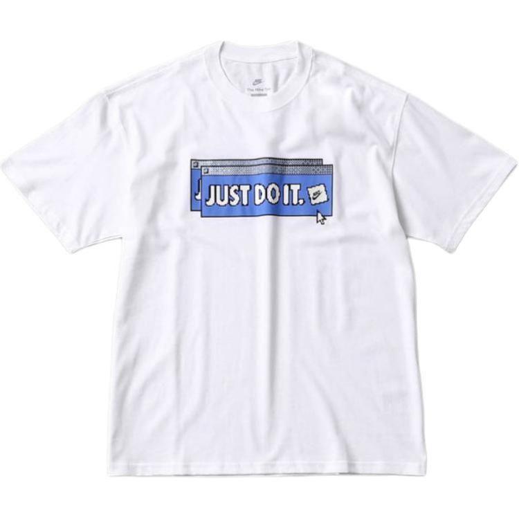 Nike T Shirts Men's White Crew Neck Moderate Straight Fit FD1301-100