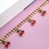 Rhinestone Cherry Bag Charm Cute Cherry Charm with Chain Sparkling Purse Charm for Women Handbag Clutch Tote Bag