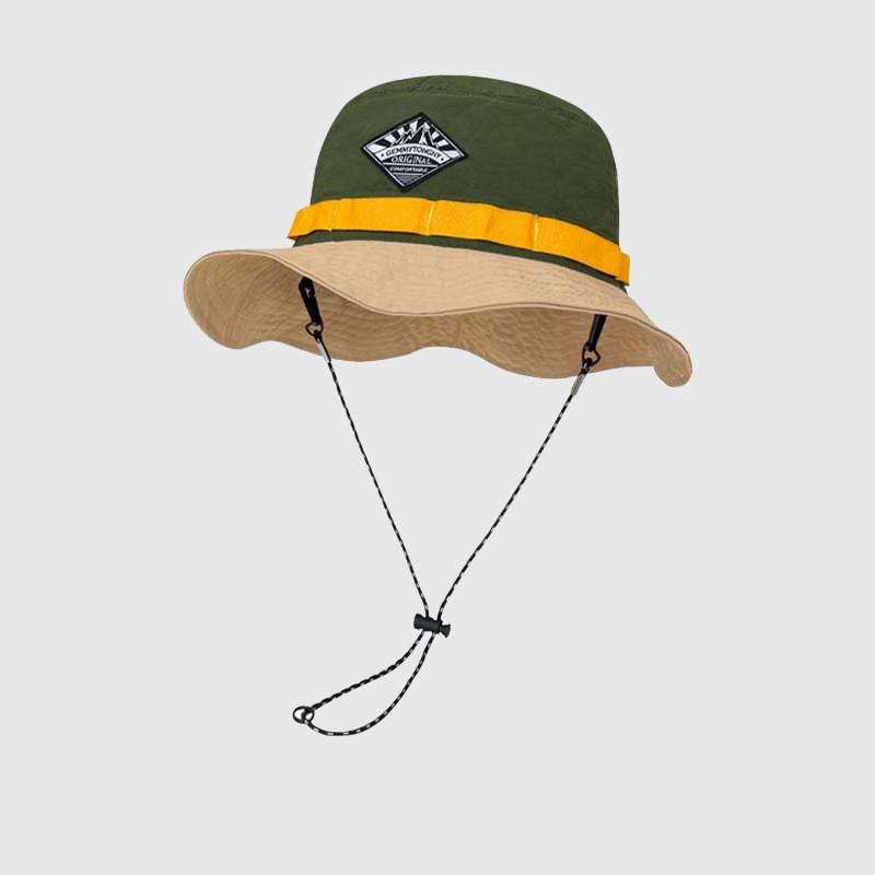 Cappello da pescatore estivo da esterno con colletto e blocchi di colore vivaci per la protezione solare