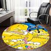 Simpsons Family Chair Mat - Round Carpet for Home Decor, Office, Living Room