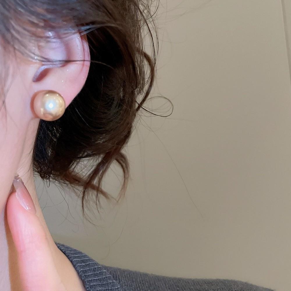 3/6pair Lightweight Imitation Pearl Earrings Champagne Pearl Ear Jewelry Ladies Fashion