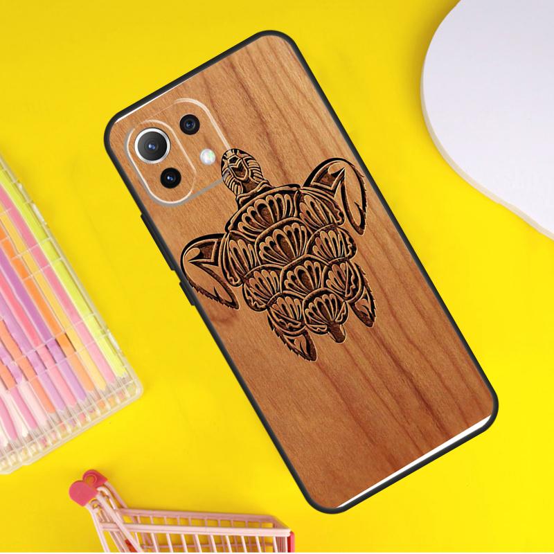 Turtle Wood Pattern Cover For Xiaomi 14T Pro 11T 12T 13T 13 14 Ultra POCO X7 Pro X3 X5 F3 F5 F6 M6 X6 Pro Case