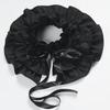Black Detachable Ruffled Lace Collar Feminine Fashion Accessory Easy To Wear With Any Outfit