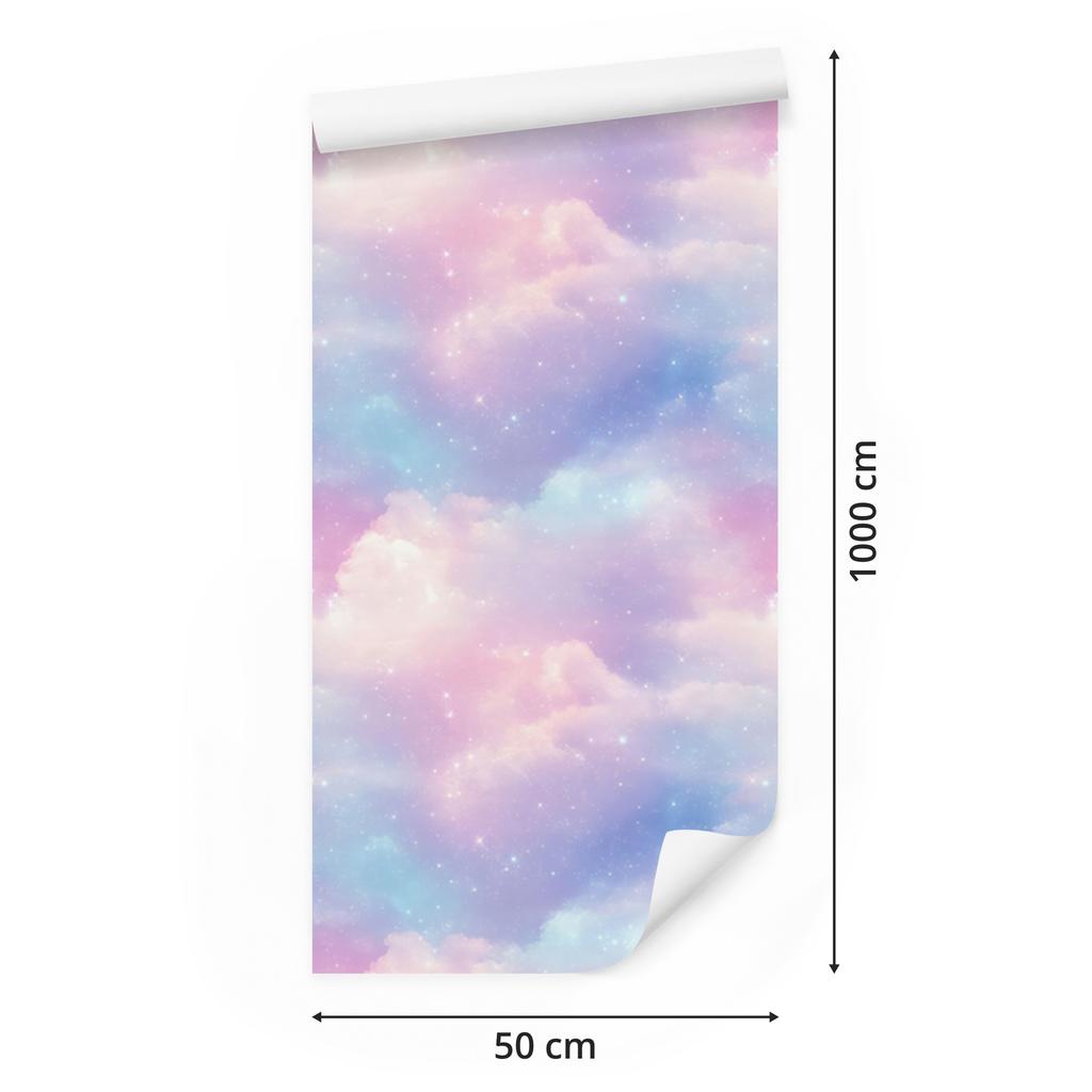 Watercolor Galaxy Lavender Wallpaper, Soft Forms 50x1000